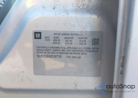 2016 Chevrolet Cruze Limited Ls Auto from USA, damaged, VIN 1G1PC5SGXG7187710